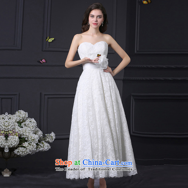 Custom Wedding 2015 dressilyme spring and summer new wedding dresses and chest retro lace A short skirt_ zipper bride bows Services White - No spot XXL