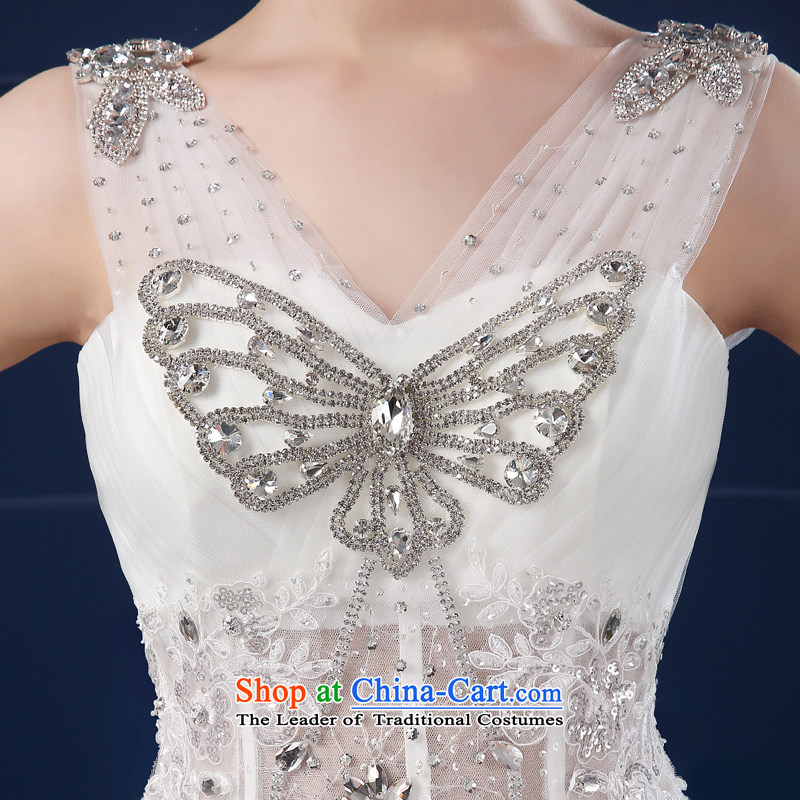 The shoulders, wedding dresses in spring and summer 2015 new Korean version of large code simple customization to align the Sau San bride wedding summer White XL, where there is Barbara Lai (FSUNPARES) , , , shopping on the Internet