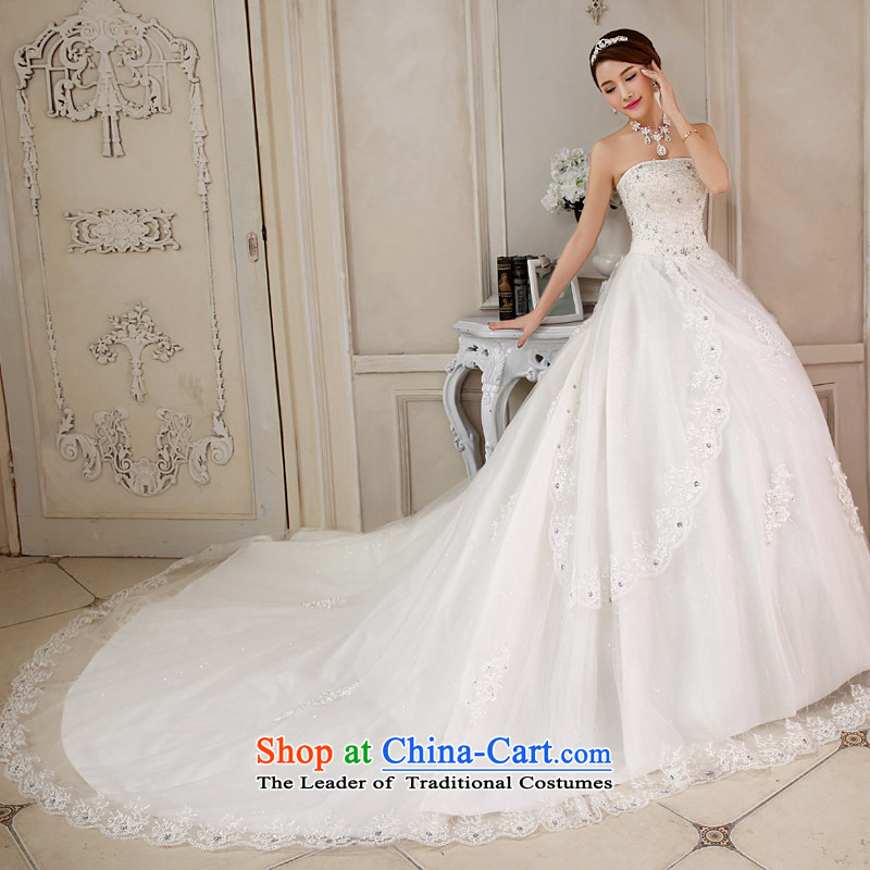 The bride wedding dresses tail) New 2015 Korean style spring wiping the chest code graphics thin lace manually set the drill  JNHS0013 white streak S, every JIAONI stephanie () , , , shopping on the Internet