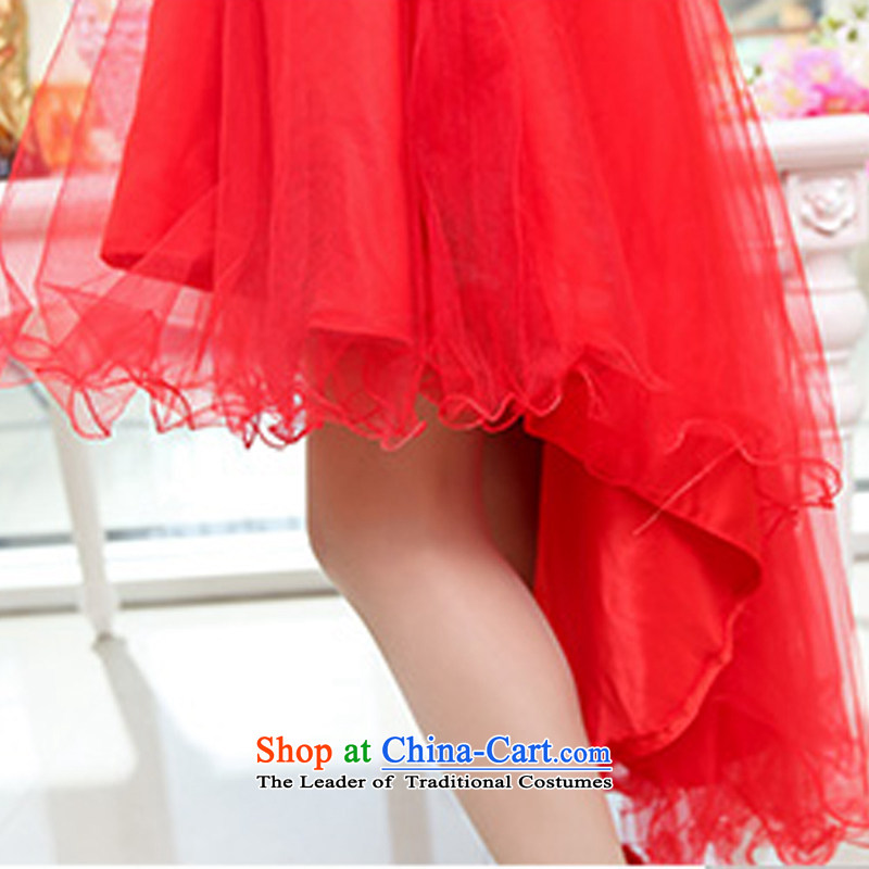Uyuk C.O.D. 2015 new stylish wedding services women shoulder a drink lace gauze bon bon long tail skirt dress dresses red XL, a garment on (UYUK) , , , shopping on the Internet