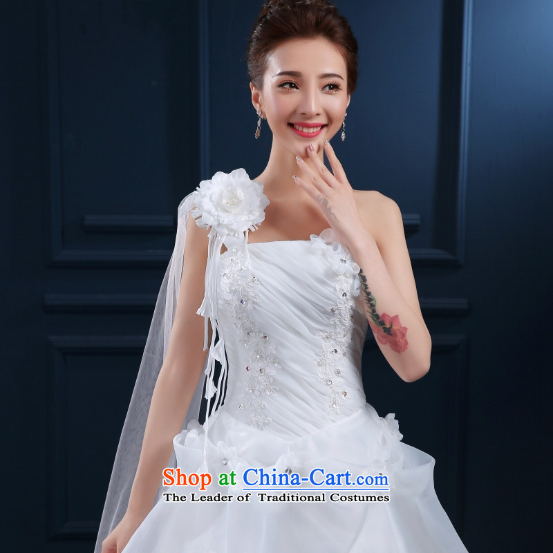 2015 new stylish wedding dresses Korean style to align the shoulder larger Fat MM video thin wedding spring and summer classic style white M, Yong-yeon and shopping on the Internet has been pressed.