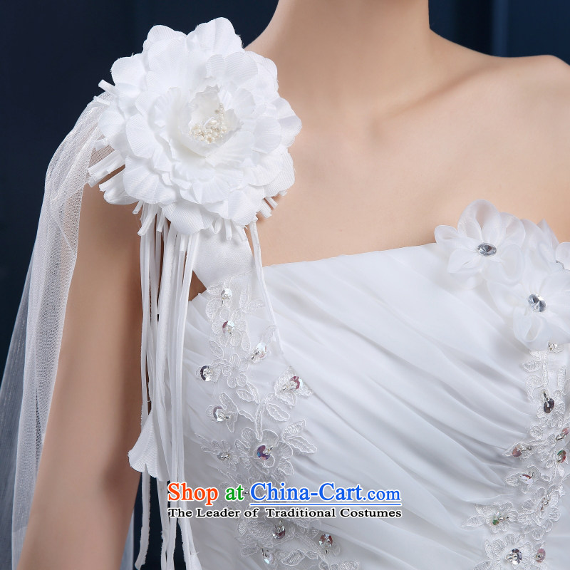 2015 new stylish wedding dresses Korean style to align the shoulder larger Fat MM video thin wedding spring and summer classic style white M, Yong-yeon and shopping on the Internet has been pressed.
