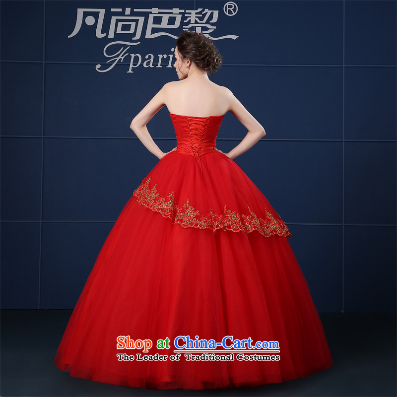 Red wedding dresses new spring 2015 Summer Wedding brides pregnant women for larger wiping the chest straps to align the Korean Bridal Suite White S, where there is Barbara Lai (FSUNPARES) , , , shopping on the Internet