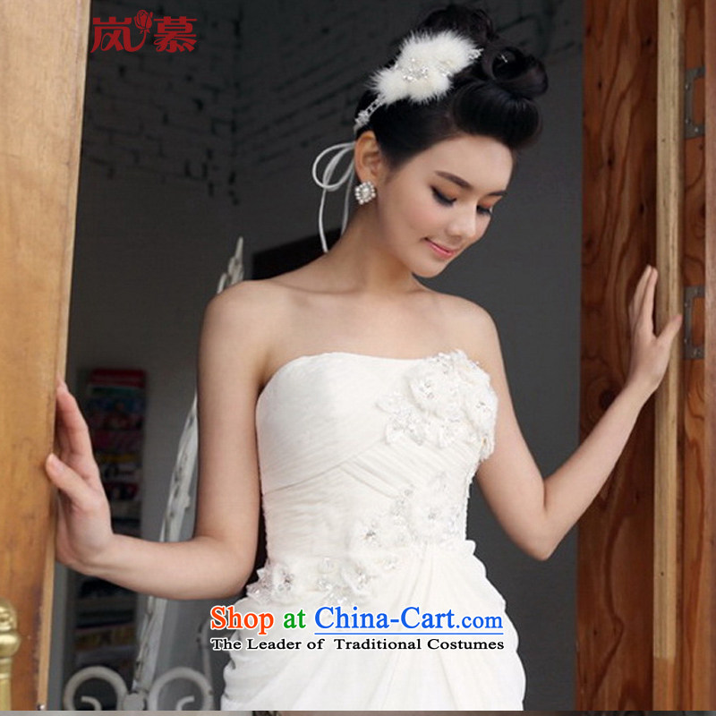  In the new LAURELMARY Korean bridal dresses new wedding dresses, wipe the chest little flowers nail pearl dress banquet at night clothing pink L(B=90/W=74), included the , , , shopping on the Internet