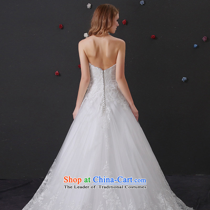 Custom Wedding 2015 dressilyme bride wedding dresses spring and summer new minimalist wiping the chest lace princess bon bon skirt tail larger female White - No spot tailored ,DRESSILY OCCASIONS ME WEAR ON-LINE,,, shopping on the Internet