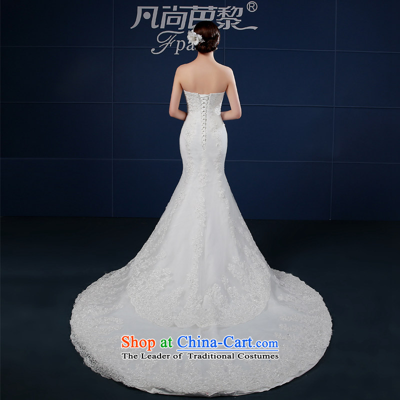 The bride wedding dresses new 2015 Summer anointed chest Korean style large crowsfoot wedding summer bride tail minimalist white thin , Sau San graphics where hip lai (FSUNPARES yet) , , , shopping on the Internet