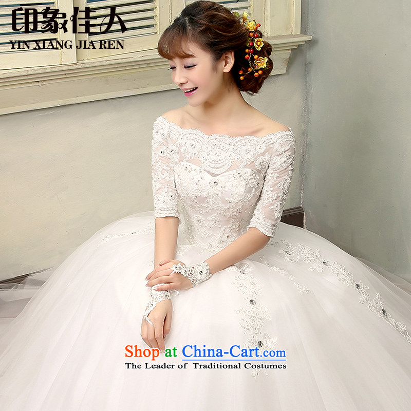 Starring impression wedding dresses 2015 autumn and winter new Korean shoulders to align graphics thin a bride custom fields in shoulder cuff wedding H1806 S, starring impression shopping on the Internet has been pressed.