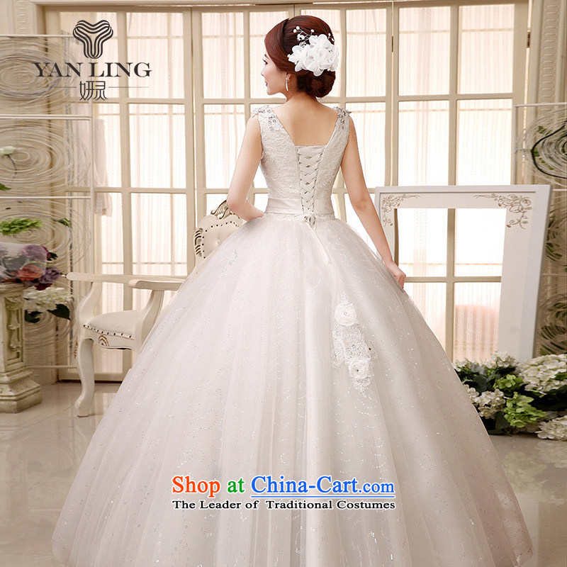 2015 to a high standard and style water-soluble lace booking drill and sexy shoulders V-Neck bride wedding dresses HS527 Charlene Choi Ling , , , M white shopping on the Internet