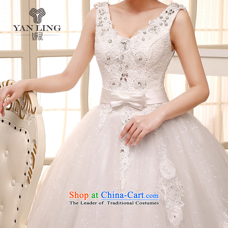 2015 to a high standard and style water-soluble lace booking drill and sexy shoulders V-Neck bride wedding dresses HS527 Charlene Choi Ling , , , M white shopping on the Internet