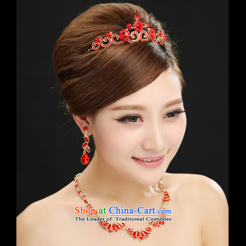7 7 color tone bride Head Ornaments kits wedding accessories red water drilling wedding dress clothing accessories for toasting champagne SP001 crown + necklace + ear will fall, 7 color 7 Tone , , , shopping on the Internet