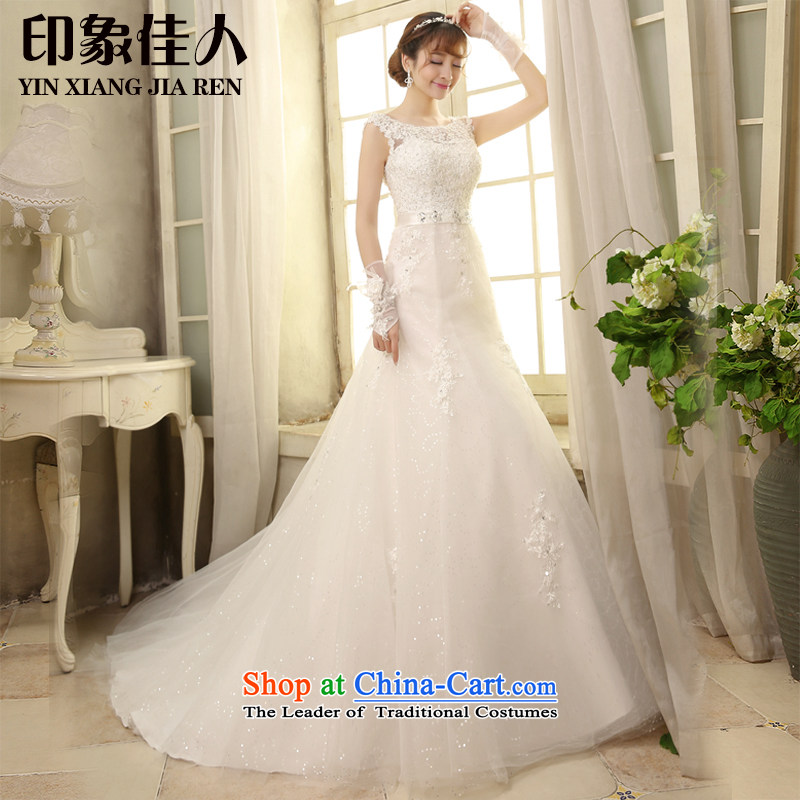 The bride wedding dresses 2015 Spring/Summer new lace small trailing wedding word shoulder straps retro graphics thin H2808 Sau San S, starring impression shopping on the Internet has been pressed.