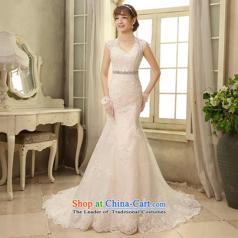 Starring impression wedding dresses 2015 Spring/Summer new word shoulder tail crowsfoot wedding summer Sau San, Japan and the Republic of Korea bride shoulders minimalist H2809 S, starring impression shopping on the Internet has been pressed.