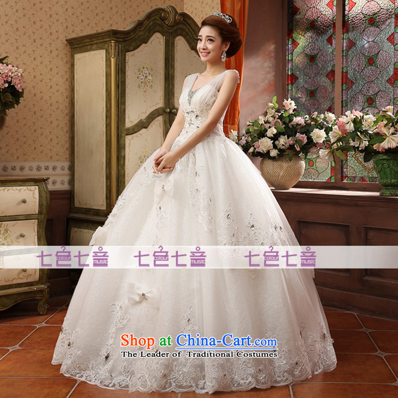7 7 color tone , 2015 bride lace stylish Korean to align the shoulders of Sau San large white dress code wedding dresses H073 White XL, 7 color 7 Tone , , , shopping on the Internet
