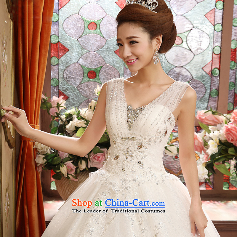 7 7 color tone , 2015 bride lace stylish Korean to align the shoulders of Sau San large white dress code wedding dresses H073 White XL, 7 color 7 Tone , , , shopping on the Internet