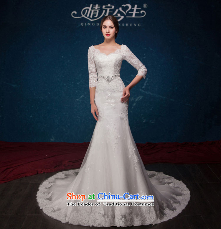 Love of the life of the new Europe and the 2015 Summer winds licensing trendy first field shoulder V-Neck lace diamond sexy tail wedding wedding dress white tailor-made exclusively any pictures, prices, brand platters! The elections are supplied in the national character of distribution, so action, buy now enjoy more preferential! As soon as possible.