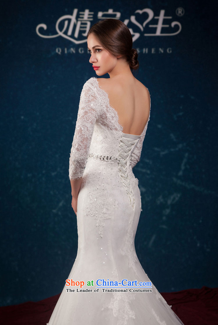 Love of the life of the new Europe and the 2015 Summer winds licensing trendy first field shoulder V-Neck lace diamond sexy tail wedding wedding dress white tailor-made exclusively any pictures, prices, brand platters! The elections are supplied in the national character of distribution, so action, buy now enjoy more preferential! As soon as possible.