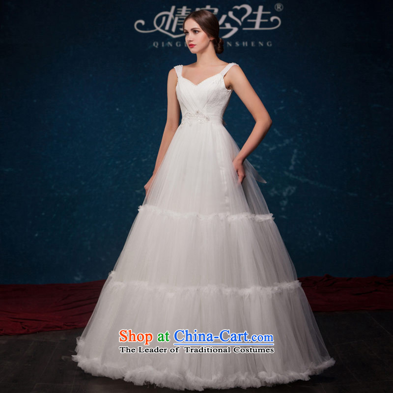 Love of the life of the new Europe and the 2015 Summer simple word fairies shoulder a romantic wedding dress bon bon upscale wedding dress white tailor-made exclusively the concept of love of the overcharged shopping on the Internet has been pressed.