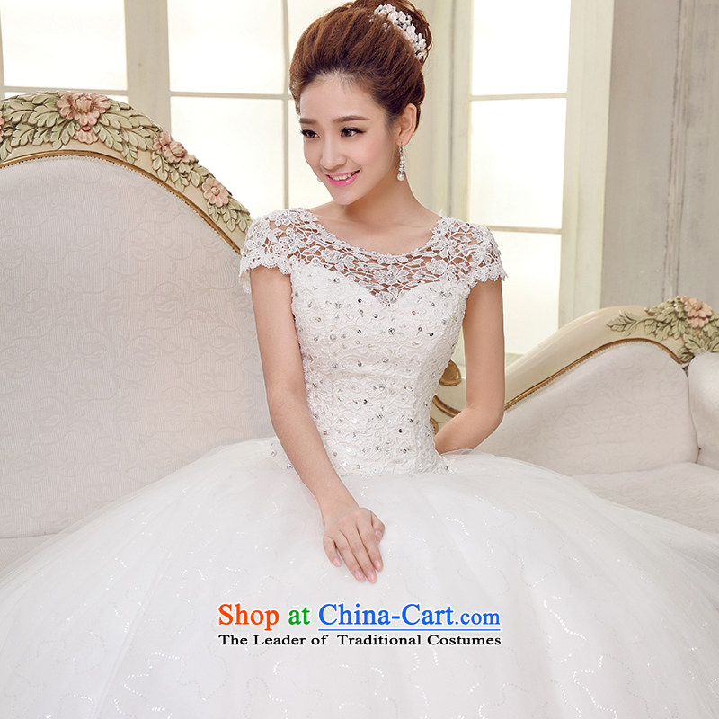 The bride wedding dresses 2015 Spring/Summer new lace alignment to the word wedding shoulder Korea version of large numbers of Sau San video starring H1505 thin S impression shopping on the Internet has been pressed.