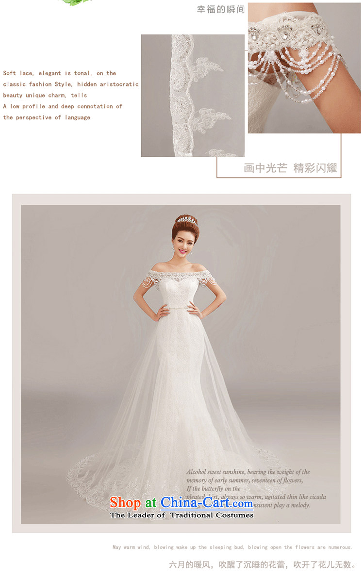 Yi love still wedding dresses Summer 2015 new stylish lace a field shoulder crowsfoot wedding tail Korean word for Sau San video thin white L wedding pictures, prices, brand platters! The elections are supplied in the national character of distribution, so action, buy now enjoy more preferential! As soon as possible.