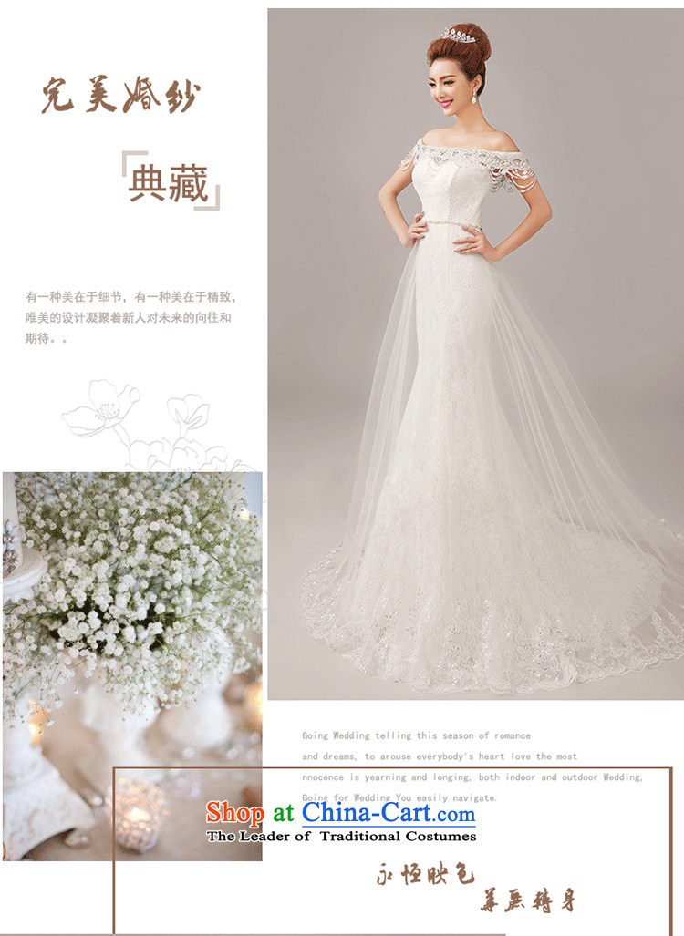 Yi love still wedding dresses Summer 2015 new stylish lace a field shoulder crowsfoot wedding tail Korean word for Sau San video thin white L wedding pictures, prices, brand platters! The elections are supplied in the national character of distribution, so action, buy now enjoy more preferential! As soon as possible.