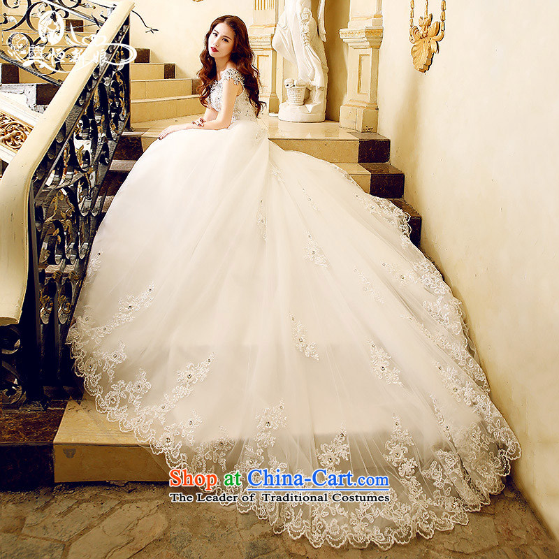 Noritsune bride 2015 new word shoulder tail wedding Korean lace wedding custom wedding dresses _1 m, drag the tail health 1.51.5 m tailL