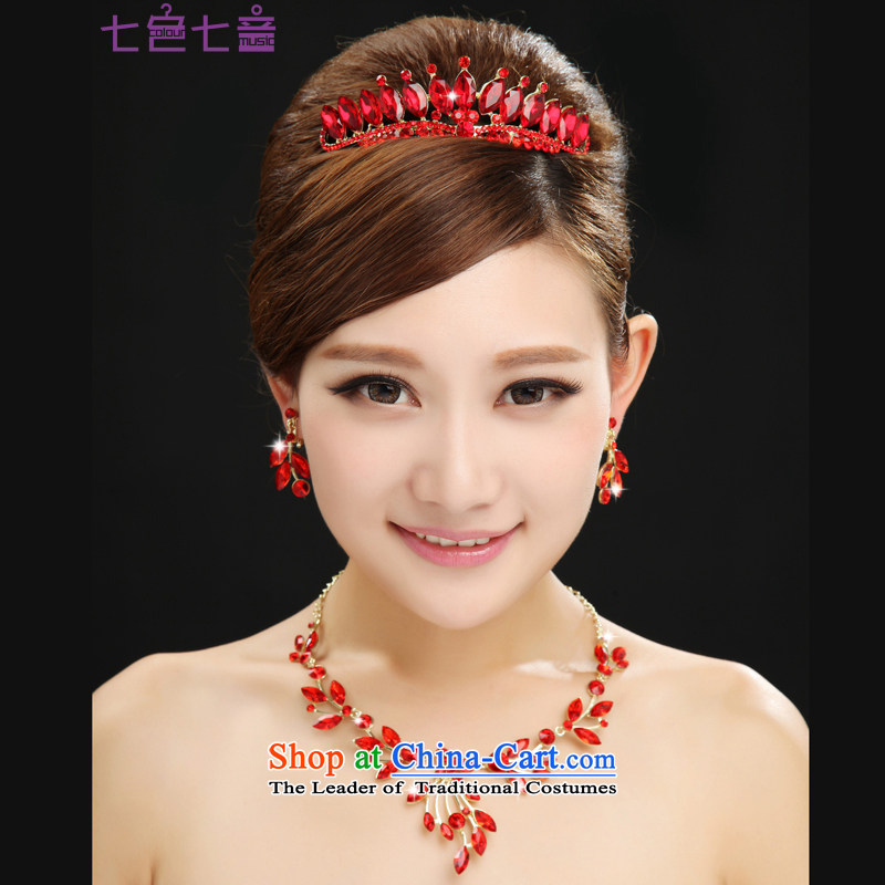 7 Color 7 tone new red wedding dress necklace ear Fall Arrest KitsPS031 Crowne Plaza3-piece set are code
