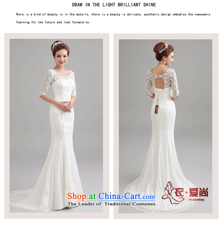 Yi Sang- 2015 summer love New wedding dresses in the shoulder of the word and sexy cuff Foutune of large tail crowsfoot wedding 100% pure lace wedding female White XXL picture, prices, brand platters! The elections are supplied in the national character of distribution, so action, buy now enjoy more preferential! As soon as possible.