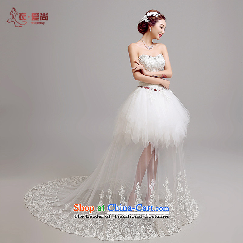 Yi Sang-2015 summer love New wedding dresses western anointed chest lace Foutune of wedding Natural Punta Arenas tail short, photo building wedding female white?M