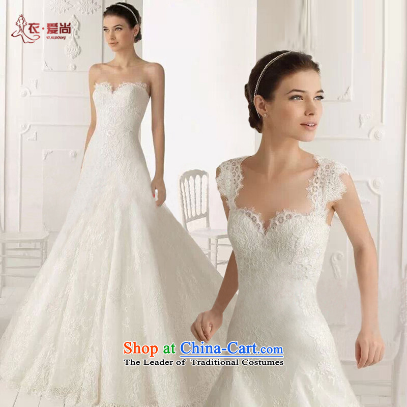 Yi is a new summer Of Love 2015 wedding dresses Korean anointed chest crowsfoot wedding dresses pure lace ultra-thin wedding luxury Graphics Maximum tail wedding female White XXL