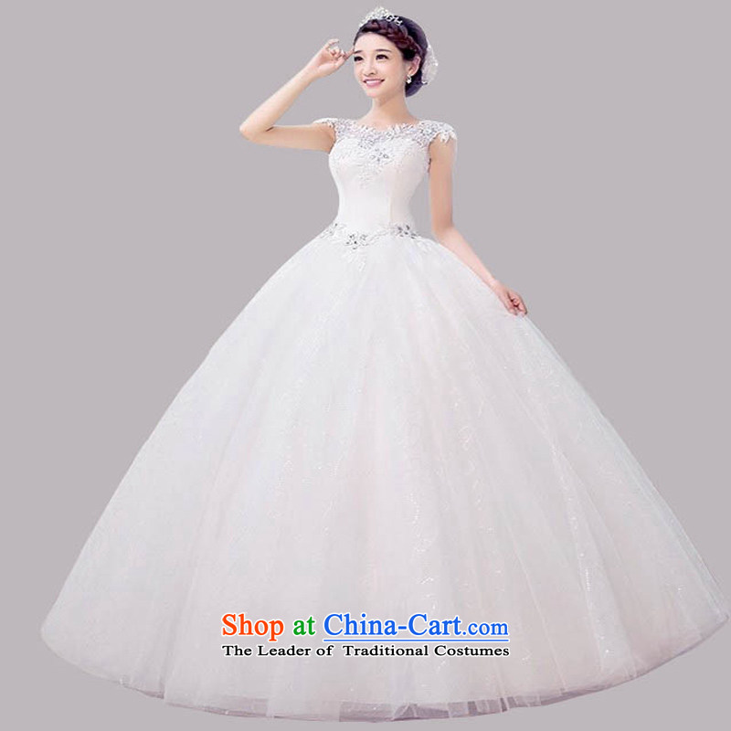 The new 2015 wedding dresses summer Korean minimalist large graphics thin bride to align the word shoulder shoulders wedding spring, white , L, pure love bamboo yarn , , , shopping on the Internet