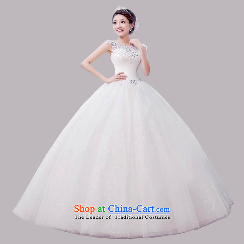 The new 2015 wedding dresses summer Korean minimalist large graphics thin bride to align the word shoulder shoulders wedding spring, white , L, pure love bamboo yarn , , , shopping on the Internet