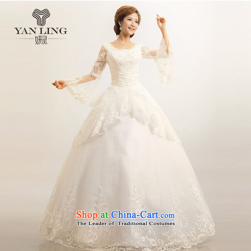Charlene Choi Ling 2015 new Korean Won-sweet lace straps marriages wedding dresses WhiteXXL
