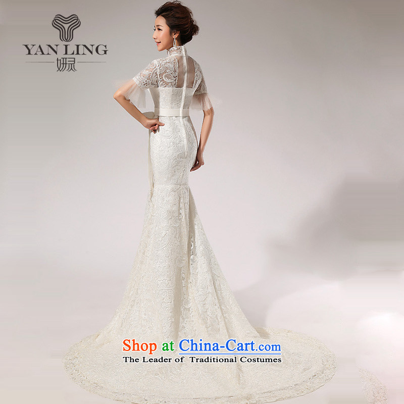 Charlene Choi Ling 2015 New New sexy small in spring and summer crowsfoot/lace tail wedding HS72 white S, Charlene Choi spirit has been pressed shopping on the Internet