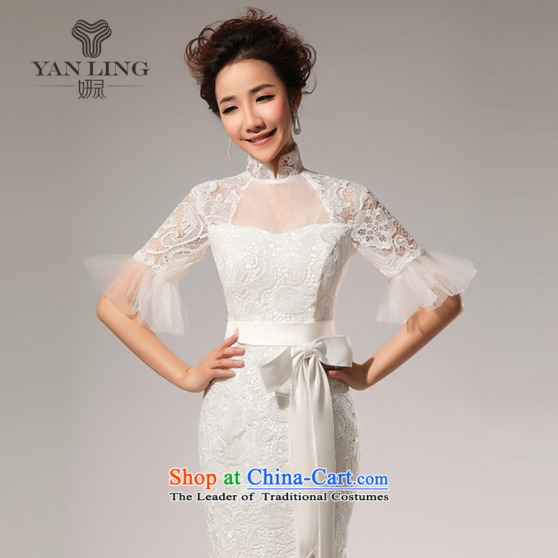 Charlene Choi Ling 2015 New New sexy small in spring and summer crowsfoot/lace tail wedding HS72 white S, Charlene Choi spirit has been pressed shopping on the Internet