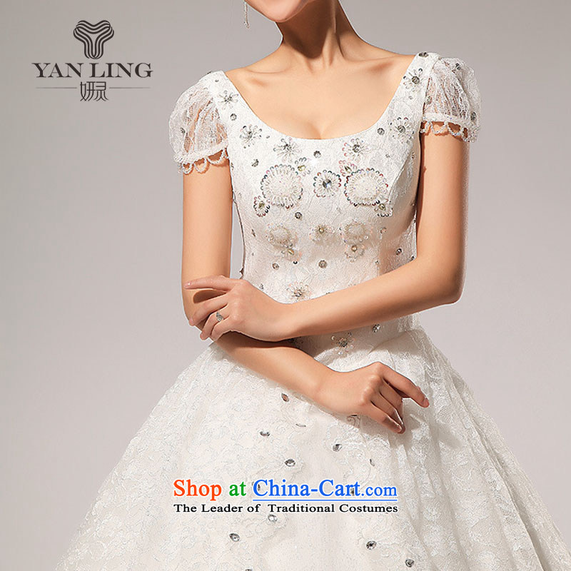 Charlene Choi Ling 2015 new fashion princess bubble cuff bon bon bride diamond wedding dresses HS117 white , L, Charlene Choi spirit has been pressed shopping on the Internet