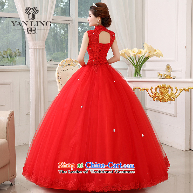 Charlene Choi Ling 2015 new red wedding dresses bride to align graphics thin package shoulder straps lace retro HS348 large white S, Charlene Choi spirit has been pressed shopping on the Internet