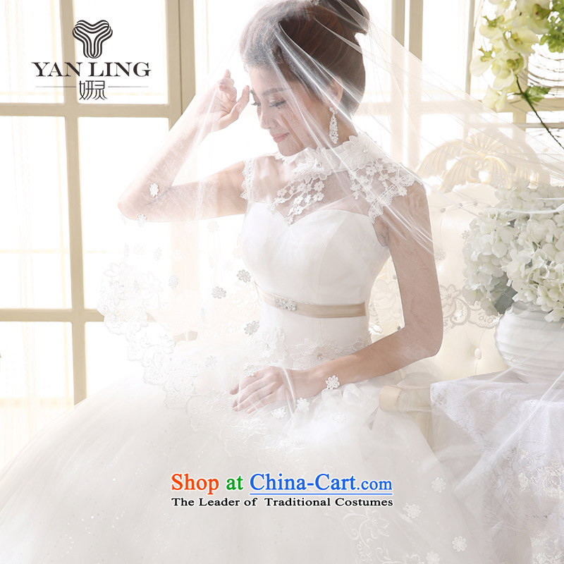 Charlene Choi Ling 2015 Korean Princess white lace retro to align the summer with collar wedding HS537 White M, Charlene Choi spirit has been pressed shopping on the Internet