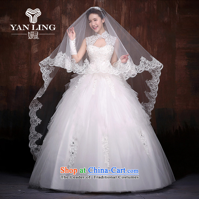 Charlene Choi Ling wedding dresses new stylish Korean brides 2015 Word Back shoulder straps lace align to white S