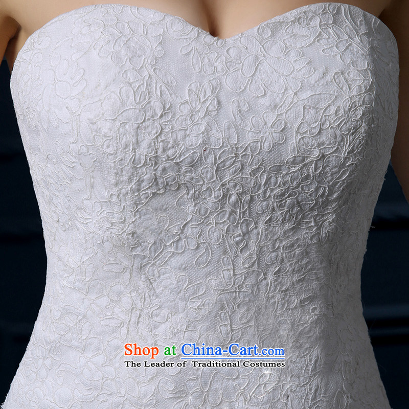 Crowsfoot Wedding 2015 new summer tail Sau San package and wedding sweet elegant crowsfoot anointed chest straps wedding video thin lace straps crowsfoot wedding Lily White L edge yarn yarn edge Lily , , , shopping on the Internet