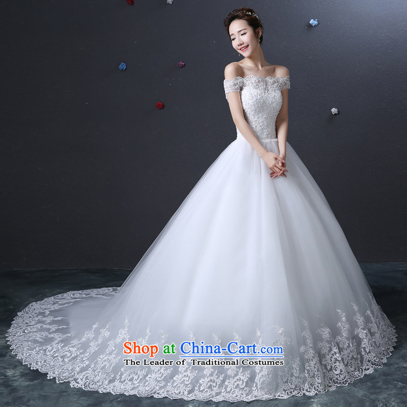 The color is new) 2015 autumn and winter plus the word stylish cotton shoulder to shoulder a bride trailing package strap Sau San video thin wedding dresses 1.2 m tail lace lace, M, the color is sa , , , shopping on the Internet