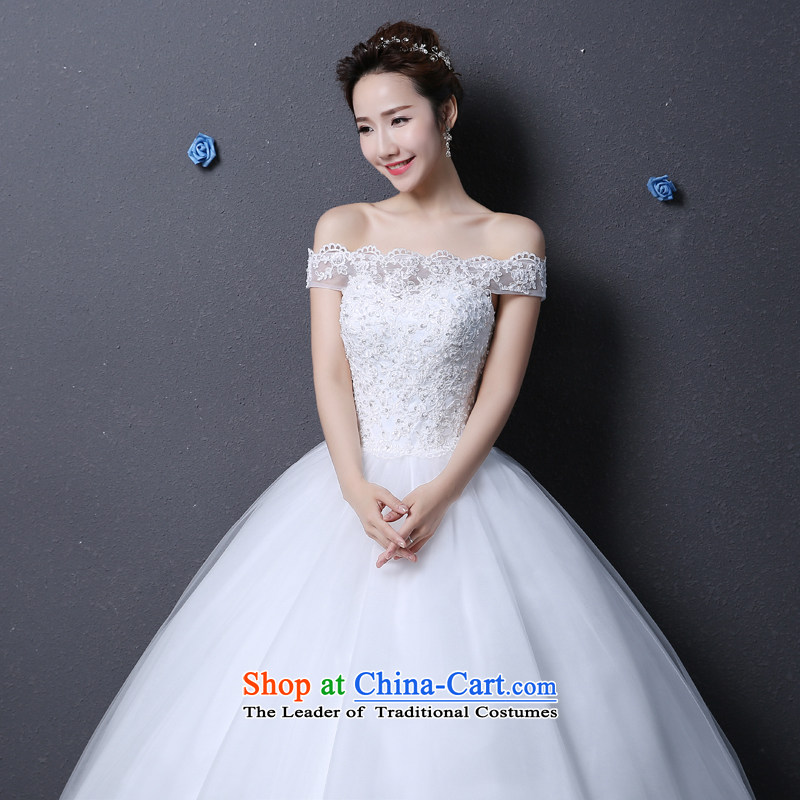 The color is new) 2015 autumn and winter plus the word stylish cotton shoulder to shoulder a bride trailing package strap Sau San video thin wedding dresses 1.2 m tail lace lace, M, the color is sa , , , shopping on the Internet