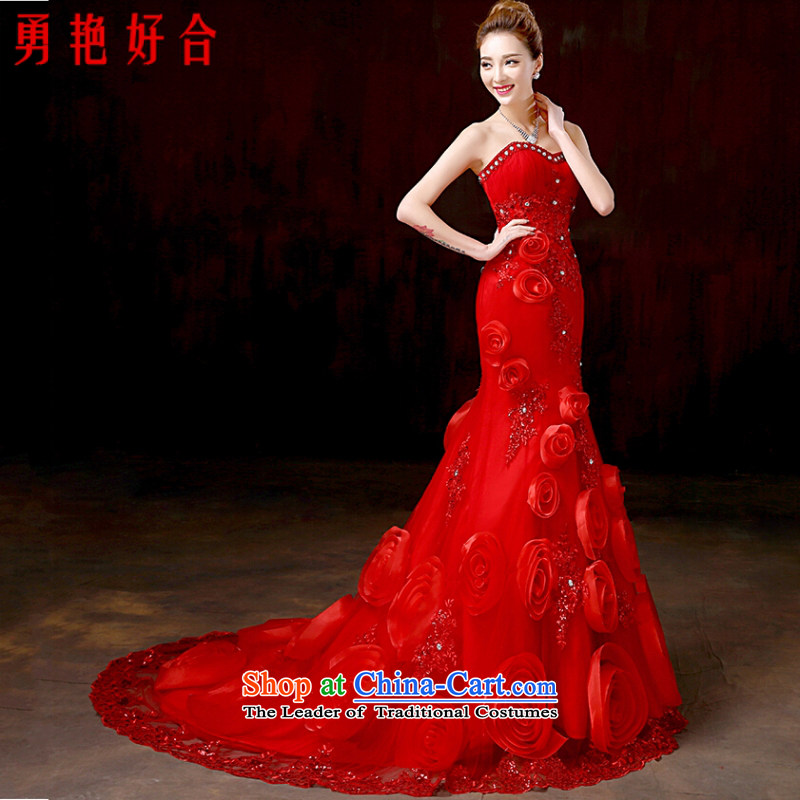 Yong-yeon and 2015 new bride wedding dresses and minimalist red alignment with chest crowsfoot wedding video thin summer small trailing white, Mr Ronald M, Yong-yeon well crowsfoot close shopping on the Internet has been pressed.