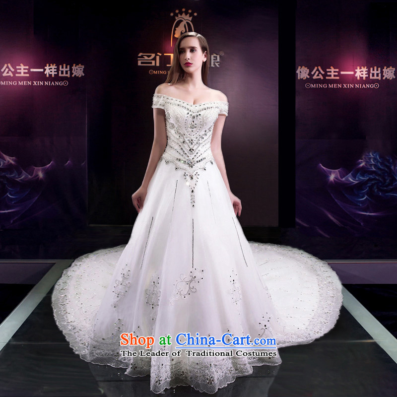 A bride wedding dresses new Word 2015 shoulder tail wedding bride wedding 2585th custom tailored to 20 per cent plus one door bride shopping on the Internet has been pressed.