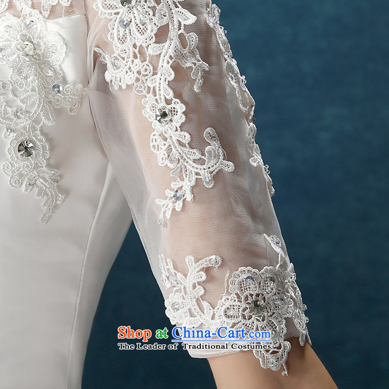 Each of the new spring 2015 Connie stylish Korean tail wedding a field in the shoulder larger cuff lace bride wedding women and one m tail S, every JIAONI stephanie () , , , shopping on the Internet