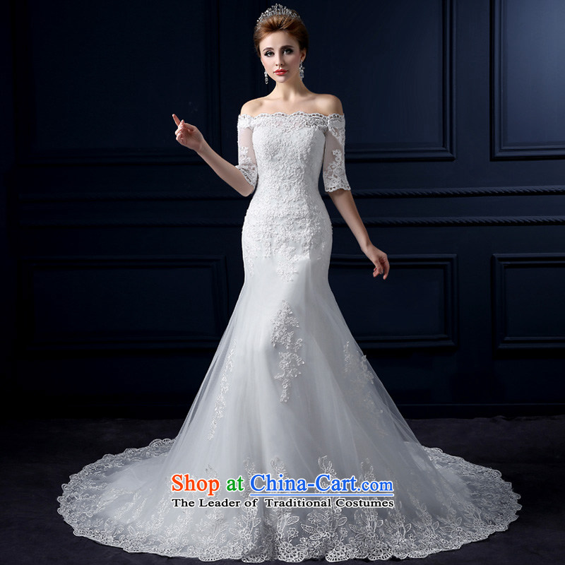 The leading edge of the Formosa lily wedding dresses 2015 new summer crowsfoot wedding slotted shoulder crowsfoot small tail Sau San bride in the lace cuff wedding minimalist straps graphics thin wedding White M yarn edge Lily , , , shopping on the Intern