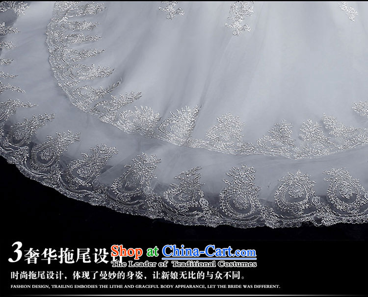 Wedding dress 2015 new word shoulder wedding tail to align the shoulder straps wedding lace sweet big tail wedding anointed chest to shoulder wedding dress bon bon White XL Photo, prices, brand platters! The elections are supplied in the national character of distribution, so action, buy now enjoy more preferential! As soon as possible.