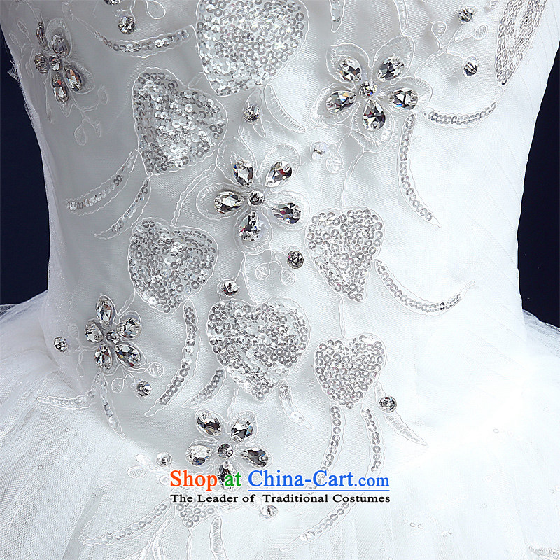 Honeymoon bride 2015 Summer wedding dresses new bride to align graphics thin Sau San diamond anointed chest lace on chip wedding white S honeymoon bride shopping on the Internet has been pressed.