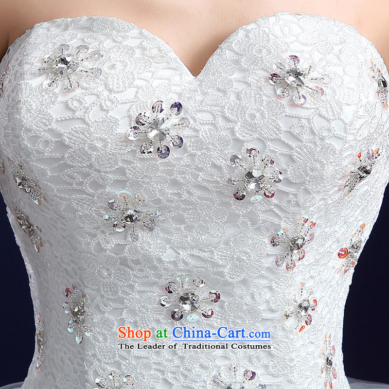 The new 2015 Summer honeymoon new wedding dresses Korean brides to align graphics thin Sau San diamond anointed chest lace white wedding XXL, honeymoon bride shopping on the Internet has been pressed.