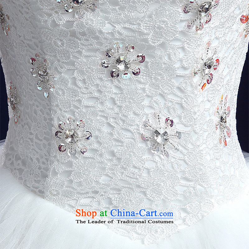 The new 2015 Summer honeymoon new wedding dresses Korean brides to align graphics thin Sau San diamond anointed chest lace white wedding XXL, honeymoon bride shopping on the Internet has been pressed.