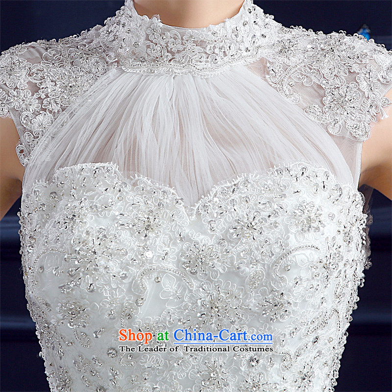 Honeymoon bride wedding dresses new summer 2015 new products and stylish word bride shoulder to shoulder with minimalist lace white XL, bride honeymoon shopping on the Internet has been pressed.